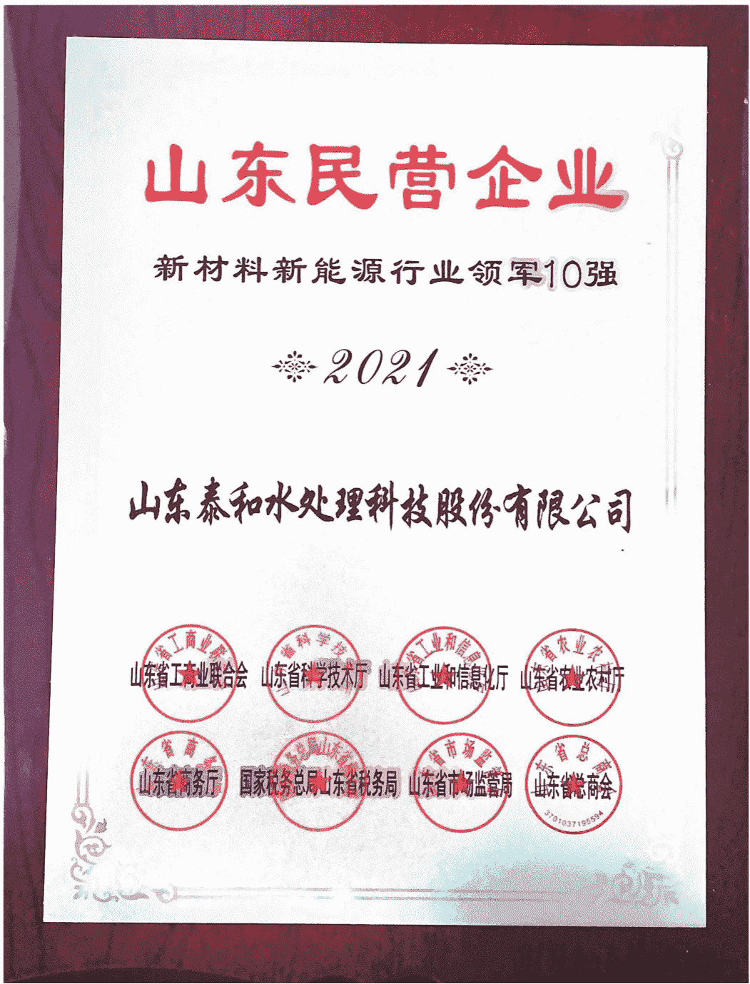 2021年山東民營企業(yè)新材料新能源行業(yè)領(lǐng)軍10強 2021年山東民營企業(yè)新材料新能源行業(yè)領(lǐng)軍10強